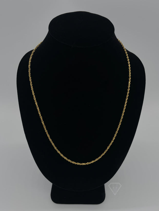 Diamond Cut Rope Gold Chain (2.5mm 22" 14K)