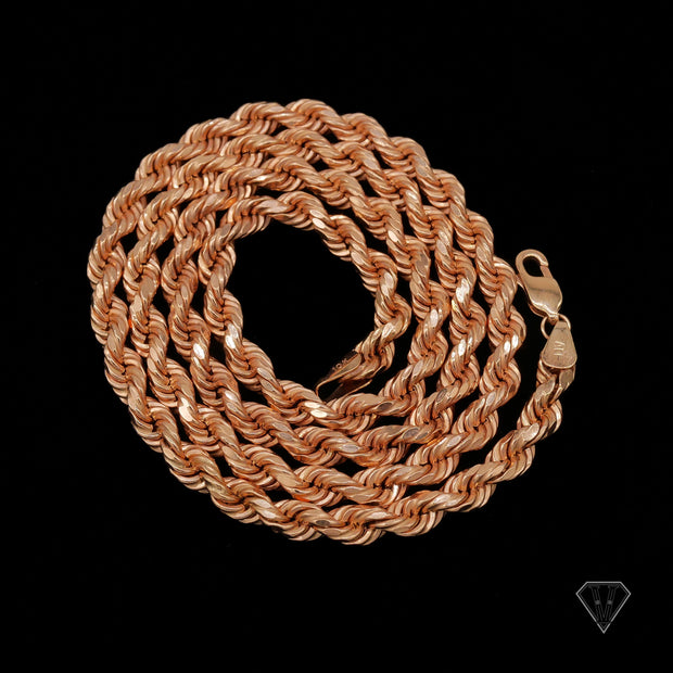 Rope Link 6mm 26" 10K Rose Gold