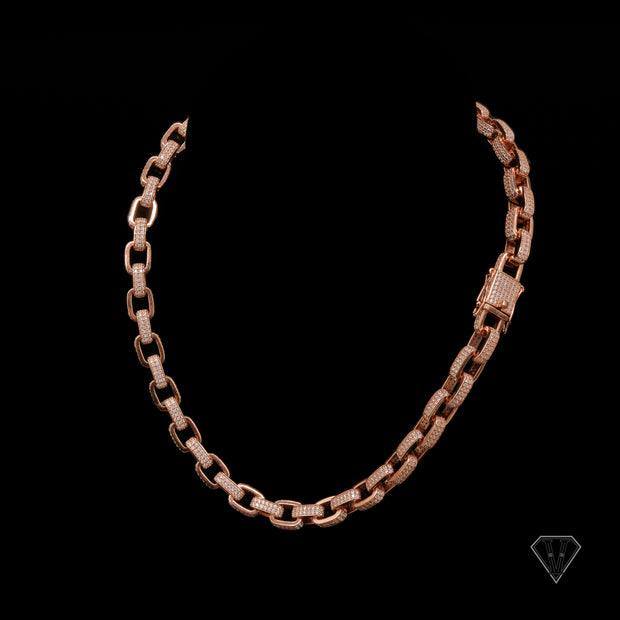 9mm 18k Rose Gold Vermeil Hermes Link Chain 18"