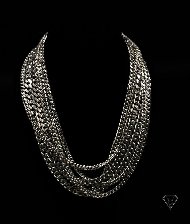 Solid Sterling Silver Cuban Link w/ Rhodium Plating