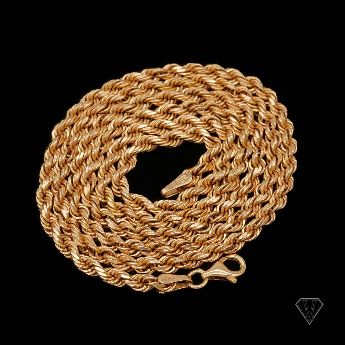 Rope Link 3.2mm 22" 14K Rose Gold