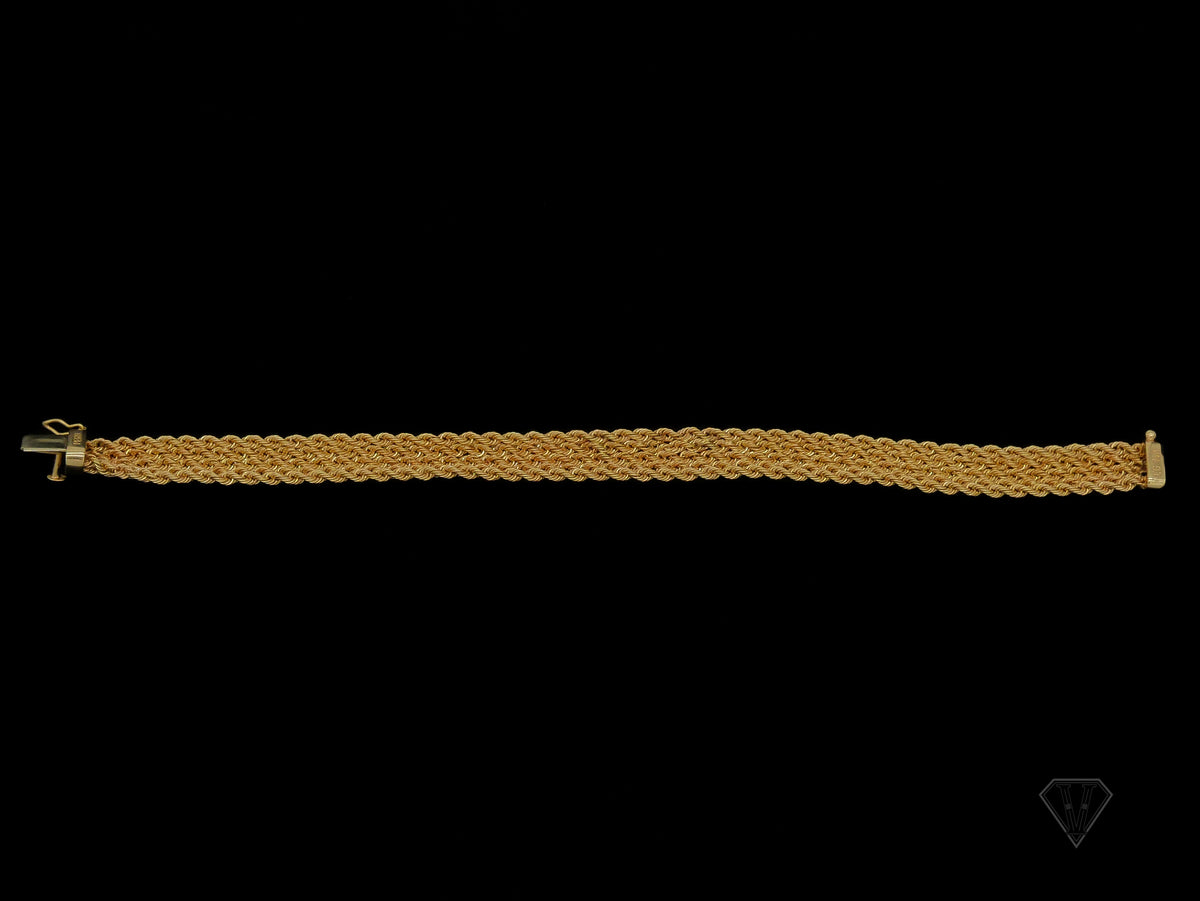 Diamond Cut Interlinked Rope Gold Bracelet (10mm 7.75" 14K)