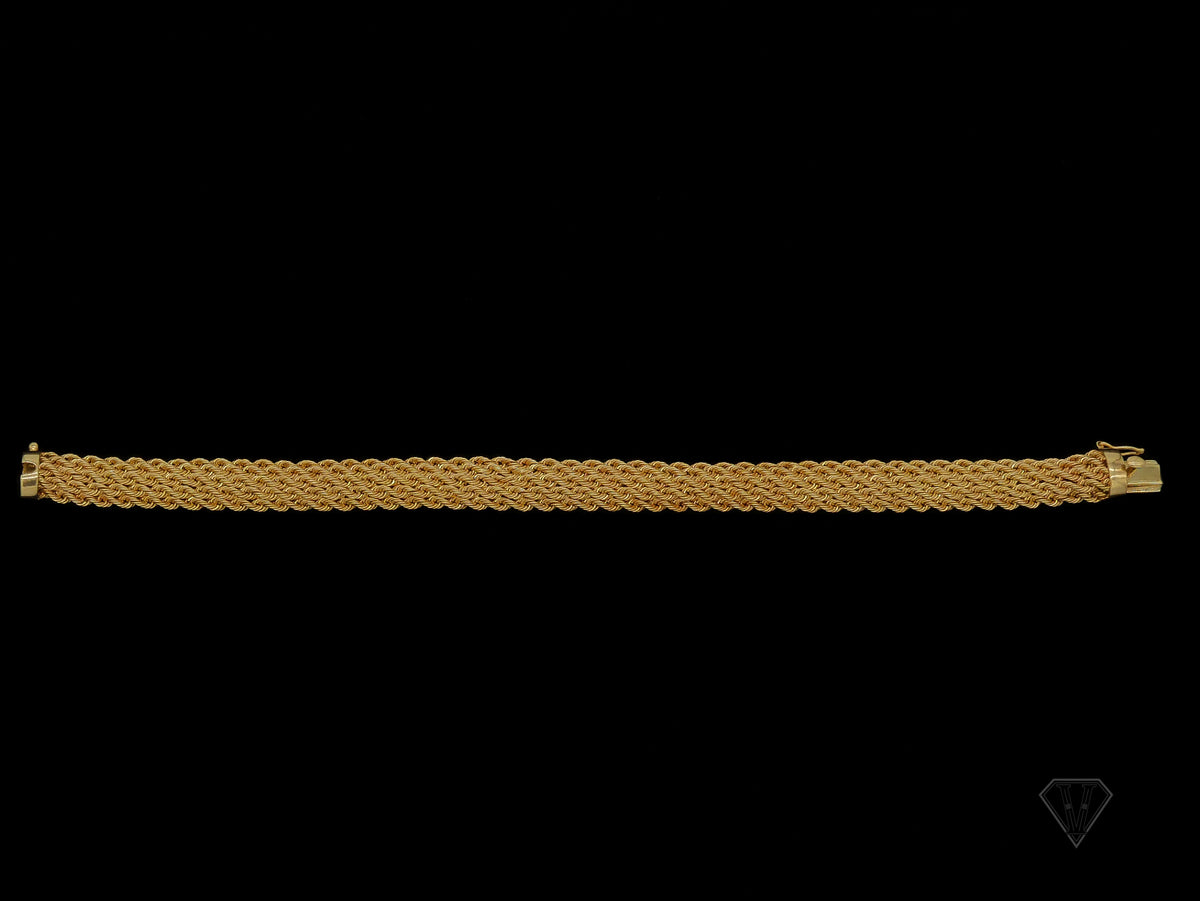 Diamond Cut Interlinked Rope Gold Bracelet (10mm 7.75" 14K)