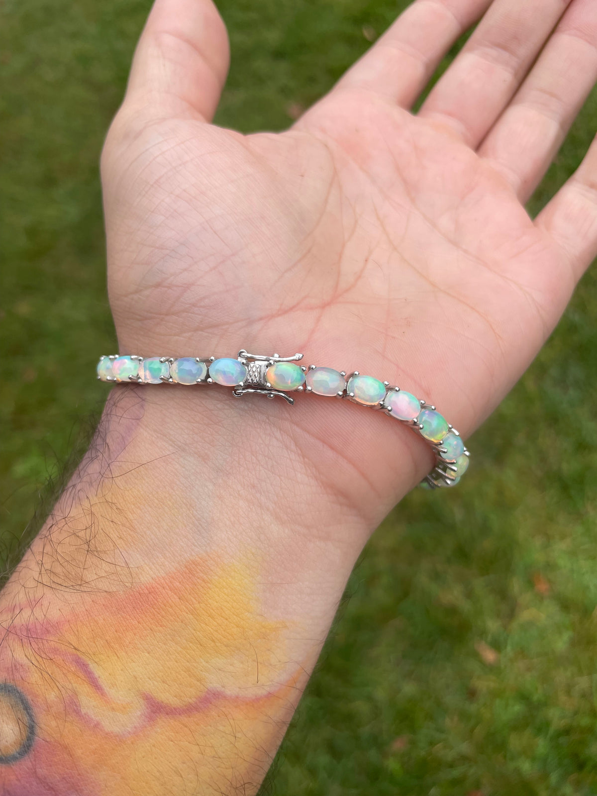 Natural Ethiopian Fire Opal Tennis Bracelets